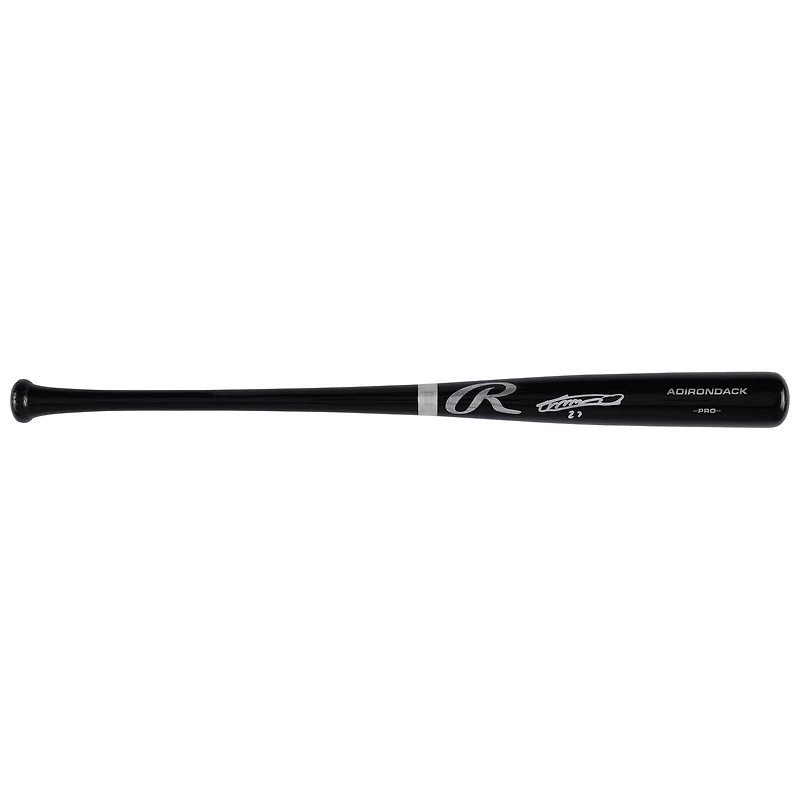 Batte de baseball professionnelle Rawlings noire autographiée par Vladimir Guerrero Jr. des Blue Jays de Toronto