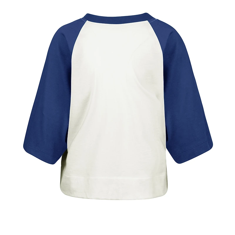 Women's '47  Cream Toronto Blue Jays Flare Raglan Cropped T-Shirt
