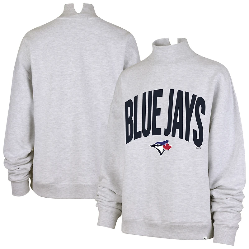 Women's '47  Heather Gray Toronto Blue Jays Subtle Muse Mock Neck Sweatshirt