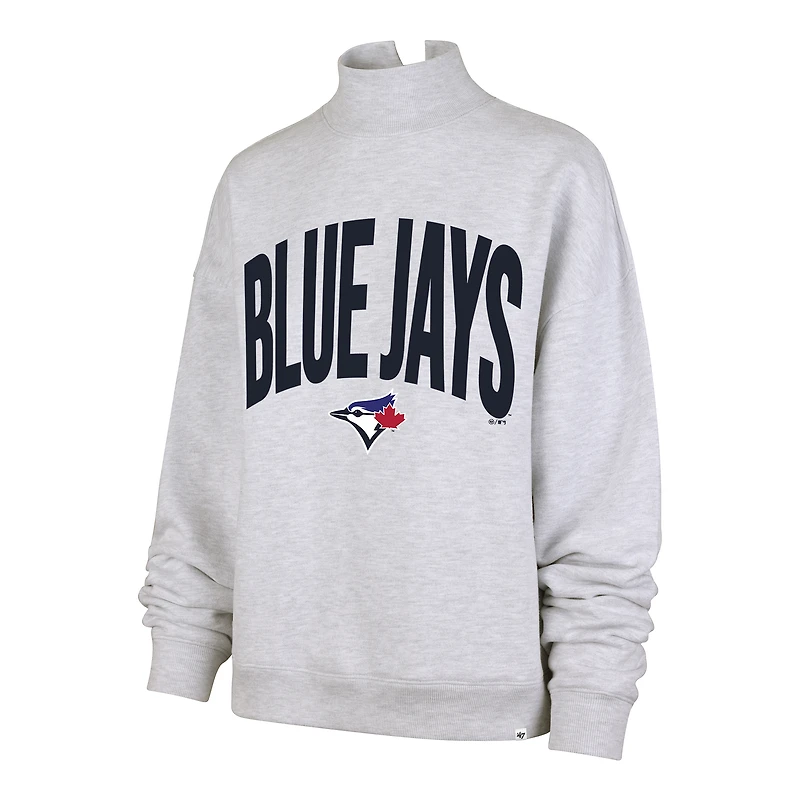 Sweat-shirt à col montant Subtle Muse gris chiné pour femme, modèle '47 des Blue Jays de Toronto