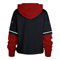 Women's '47  Navy Toronto Blue Jays City Connect Trifecta Cropped Shortstop Pullover Hoodie
