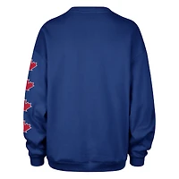 Women's '47  Royal Toronto Blue Jays Go Big Oversized Fleece Crewneck Sweatshirt