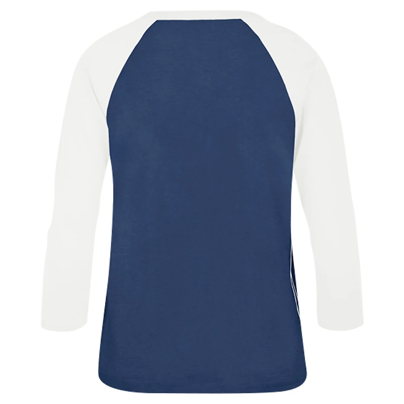Women's '47 Royal Toronto Blue Jays Harmony Ava Raglan 3/4-Sleeve T-Shirt