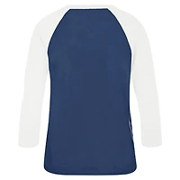 Women's '47 Royal Toronto Blue Jays Harmony Ava Raglan 3/4-Sleeve T-Shirt