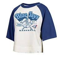 Women's '47  Sand Toronto Blue Jays Infield Shift Cropped Raglan T-Shirt