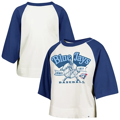 T-shirt raglan court pour femme '47 Sand Toronto Blue Jays Infield Shift