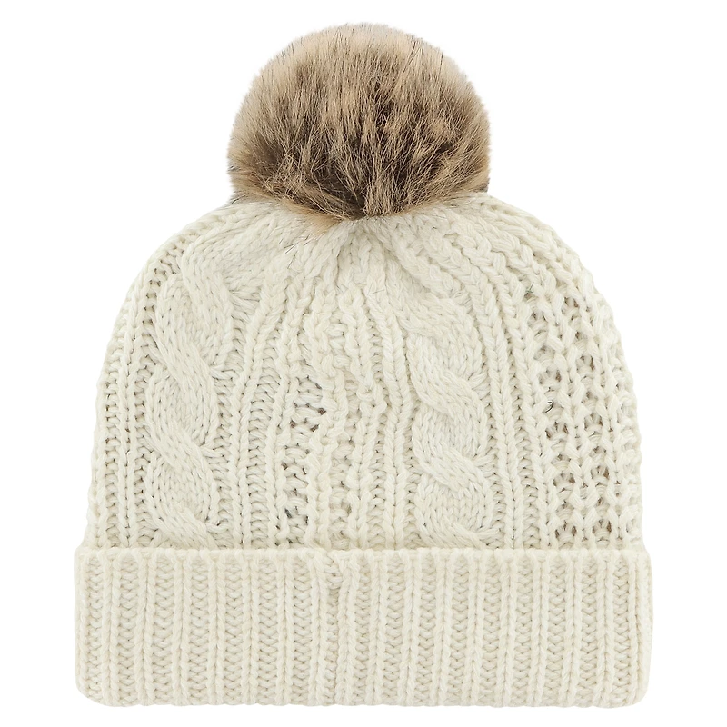 Women's '47 White Toronto Blue Jays  Meeko Cuffed Knit Hat with Pom