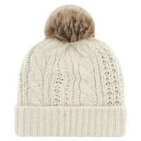 Women's '47 White Toronto Blue Jays  Meeko Cuffed Knit Hat with Pom