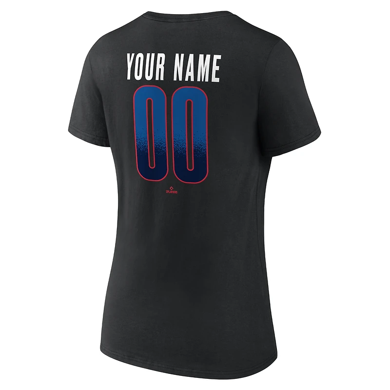 Women's Black Toronto Blue Jays Home Field Pop Personalized Name & Number V-Neck T-Shirt