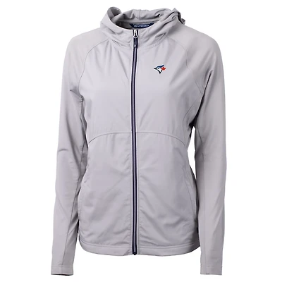 Veste zippée intégrale en tricot écologique Adapt pour femme, gris Cutter & Buck, des Blue Jays de Toronto