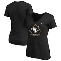 T-shirt noir fanatique pour femmes des Blue Jays de Toronto, champions la série division Ligue américaine 2025, grande taille, vestiaires