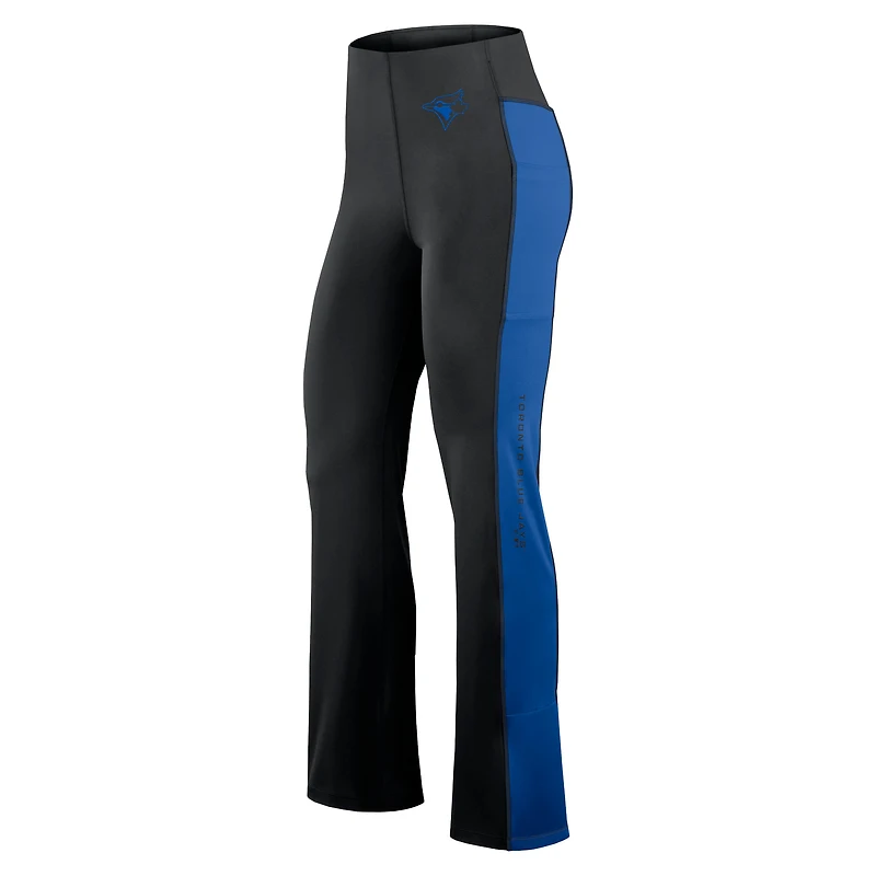Women's Fanatics Black Toronto Blue Jays Studio Fitted Flared Leggings