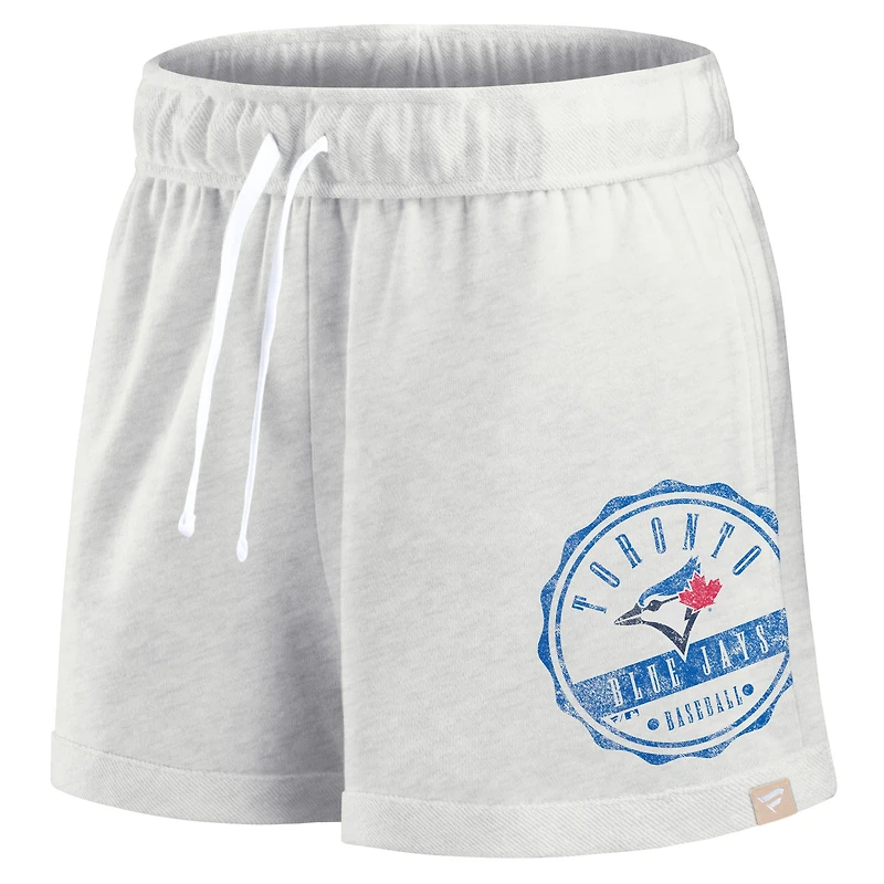 Women's Fanatics Gray Toronto Blue Jays Oversized Badge Lounge Shorts