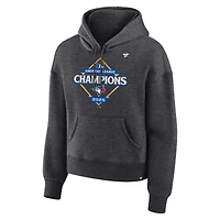 Women's Fanatics  Heather Charcoal Toronto Blue Jays 2025 American League Champions Locker Room Fleece Hoodie