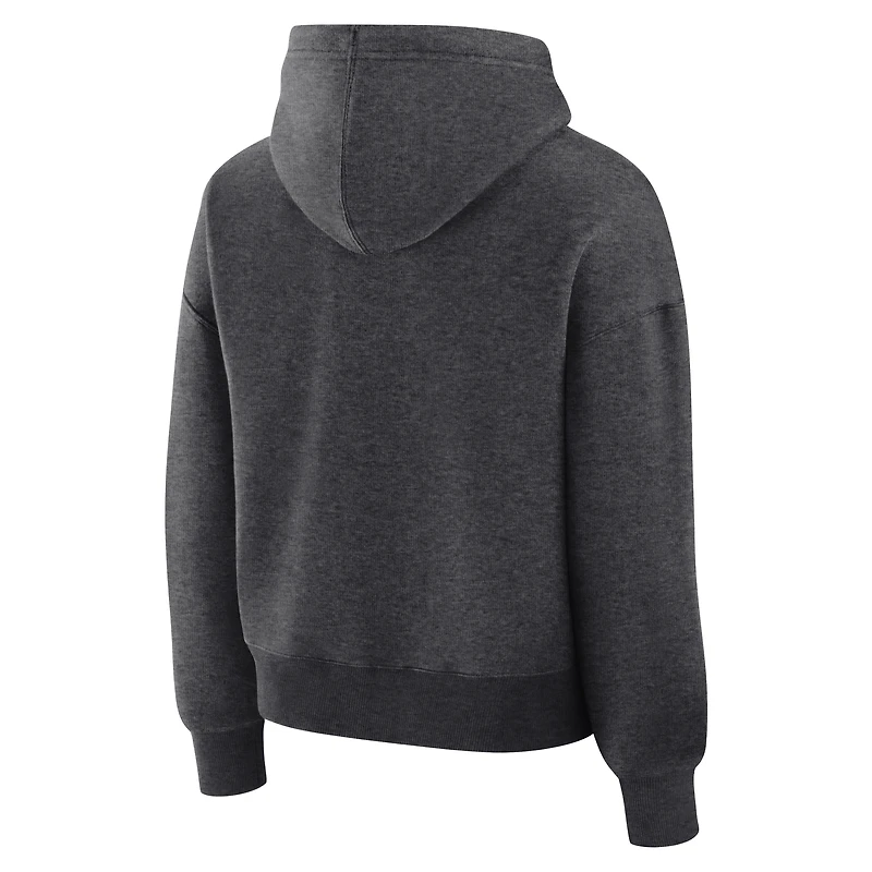 Sweat à capuche en polaire pour vestiaire des Blue Jays de Toronto, champions la Ligue américaine 2025, Heather Charcoal Fanatics femmes