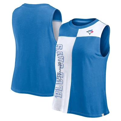 Débardeur color block Fanatics blanc/bleu poudré pour femmes des Blue Jays de Toronto