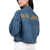 Women's G-III 4Her by Carl Banks Toronto Blue Jays Victory Oversized Button-Up Denim Jacket