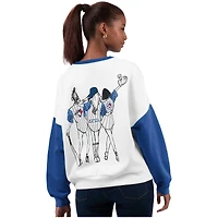 Sweat-shirt G-III 4Her by Carl Banks pour femme avec blocs de couleurs des Blue Jays Toronto, blanc
