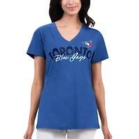 Women's G-III Sports by Carl Banks Royal Toronto Blue Jays Key Move V-Neck T-Shirt