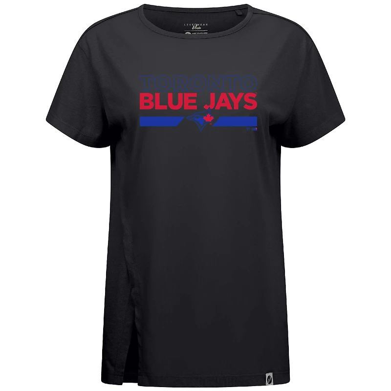 Women's Levelwear  Black Toronto Blue Jays City Connect Influx No Hitter T-Shirt