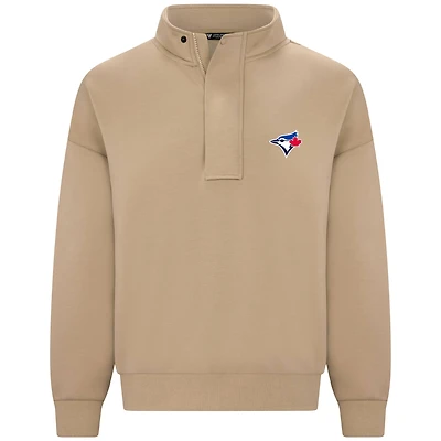 Women's Levelwear Brown Toronto Blue Jays Luxe Signature Tri-Blend Pullover Stein Sweatshirt