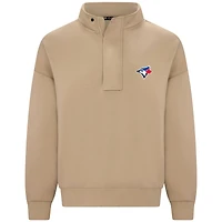 Women's Levelwear Brown Toronto Blue Jays Luxe Signature Tri-Blend Pullover Stein Sweatshirt