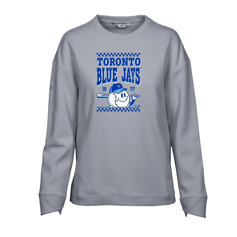 Sweat-shirt inaugural Fiona des Blue Jays de Toronto pour femme Levelwear, gris
