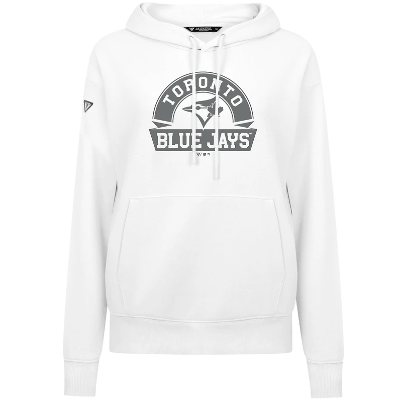 Sweat à capuche blanc Levelwear pour femme avec motif arche des Blue Jays de Toronto