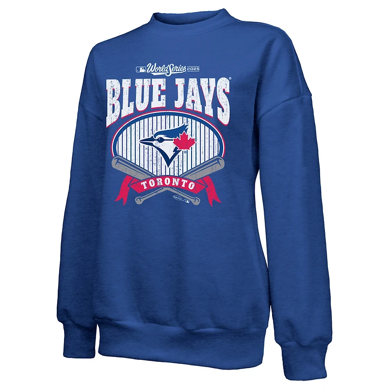Women's Majestic Threads  Royal Toronto Blue Jays 2025 World Series Alpha Local Classic Tri-Blend Sweatshirt