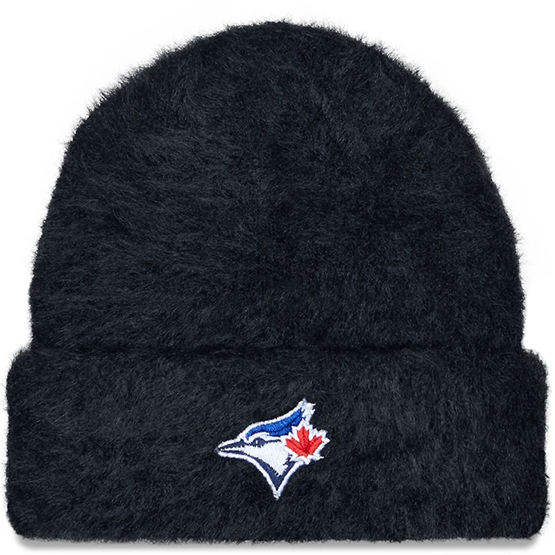 Bonnet en tricot à revers flou des Blue Jays de Toronto New Era pour femme noir
