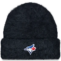 Bonnet en tricot à revers flou des Blue Jays de Toronto New Era pour femme noir