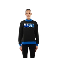 Women's New Era  Black Toronto Blue Jays Upcycled Fleece Mock Neck Sweatshirt