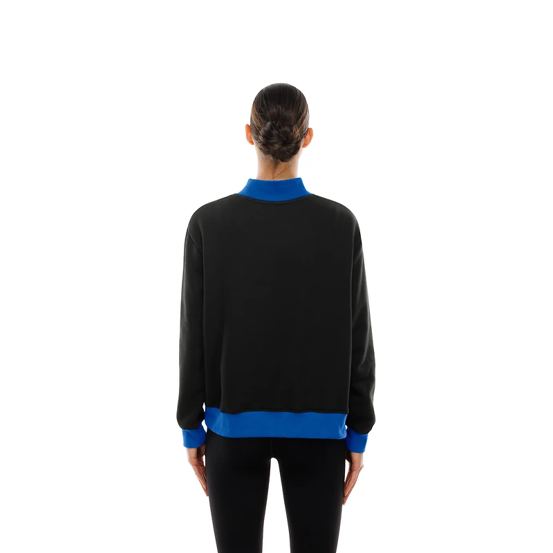 Women's New Era  Black Toronto Blue Jays Upcycled Fleece Mock Neck Sweatshirt