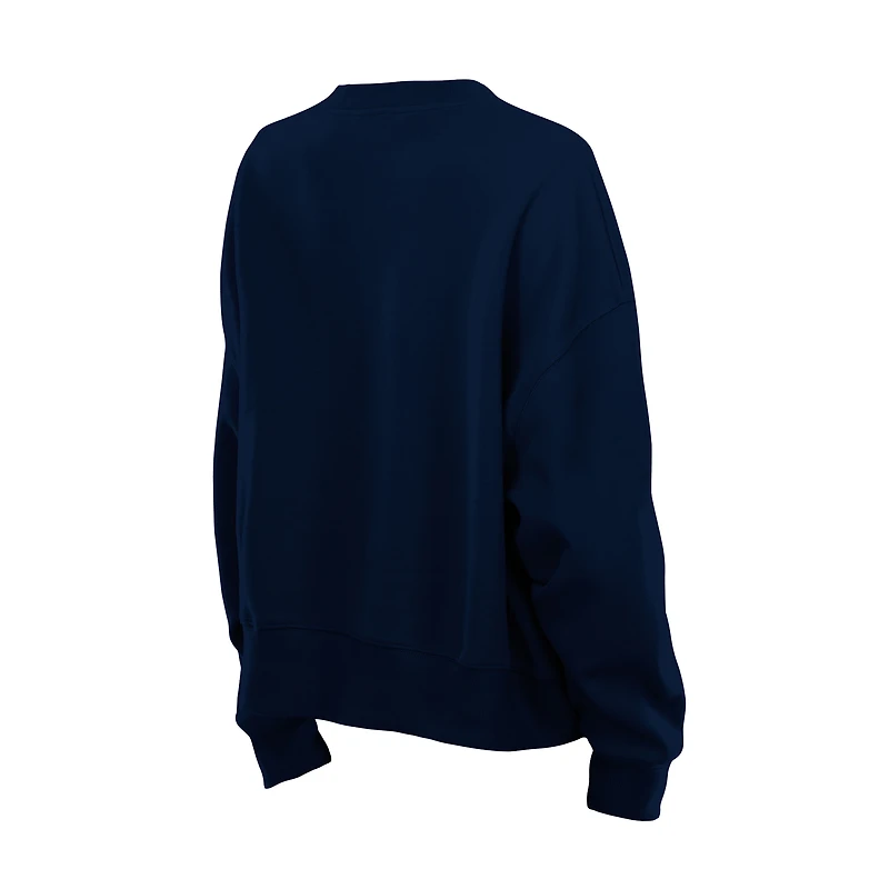 Women's New Era  Navy Toronto Blue Jays Interlock Boxy Pullover Sweatshirt