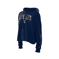 Sweat à capuche New Era bleu marine dos ouvert pour femme des Blue Jays de Toronto