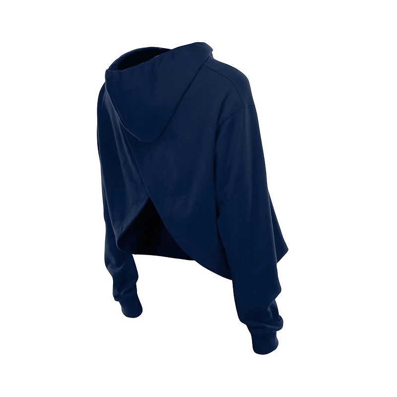 Sweat à capuche New Era bleu marine dos ouvert pour femme des Blue Jays de Toronto