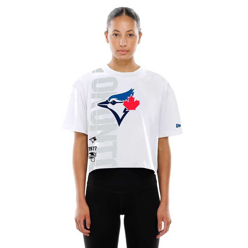 Women's New Era White Toronto Blue Jays Boxy T-Shirt