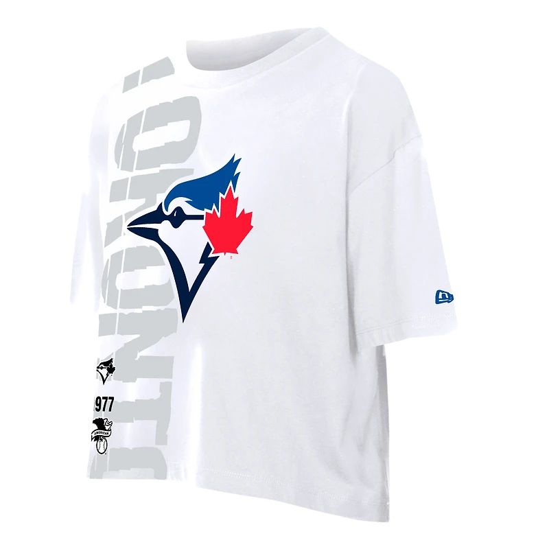 Women's New Era White Toronto Blue Jays Boxy T-Shirt