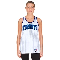 Débardeur blanc à paillettes New Era pour femme, motif Blue Jays de Toronto