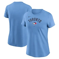 Women's Nike Light Blue Toronto Jays Arched Team Name T-Shirt
