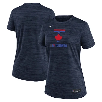 T-shirt Nike bleu marine Toronto Blue Jays Authentic Collection City Connect Velocity Performance pour femme