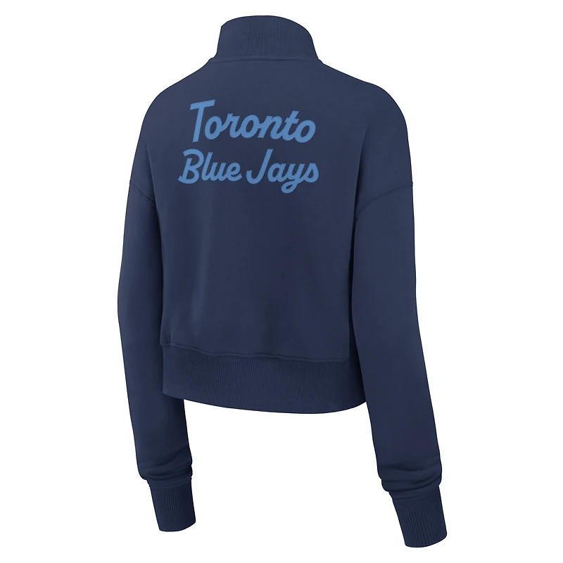 Women's Nike Navy Toronto Blue Jays Primetime Phoenix Fleece Half-Zip Sweatshirt