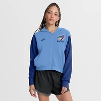 Women's Nike Powder Blue/Royal Toronto Blue Jays Cooperstown Collection Cropped Full-Zip Hoodie