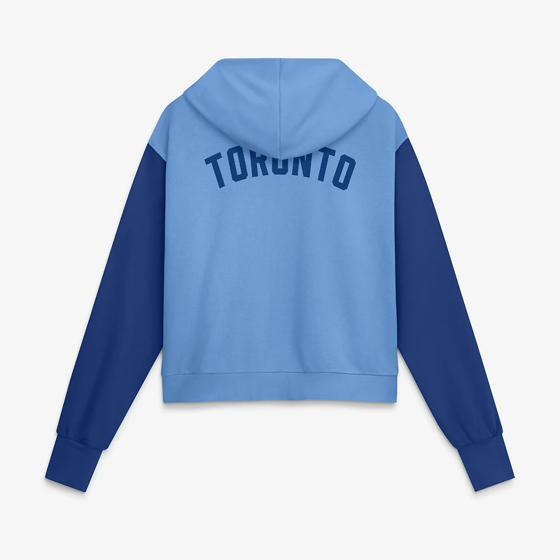 Women's Nike Powder Blue/Royal Toronto Blue Jays Cooperstown Collection Cropped Full-Zip Hoodie