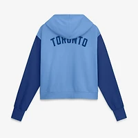 Women's Nike Powder Blue/Royal Toronto Blue Jays Cooperstown Collection Cropped Full-Zip Hoodie