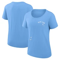 Women's Nike Powder Blue Toronto Jays Authentic Collection Early Work Tri-Blend Performance T-Shirt