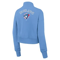 Sweat-shirt à demi-zip en molleton Nike bleu poudre Toronto Blue Jays Cooperstown Collection Phoenix pour femme