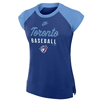 T-shirt raglan Dri-FIT Nike Royal/Powder Blue Toronto Jays Collection Cooperstown pour femme