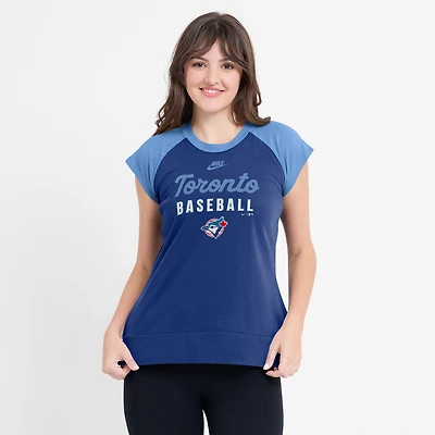 Women's Nike Royal/Powder Blue Toronto Jays Cooperstown Collection Raglan Dri-FIT T-Shirt