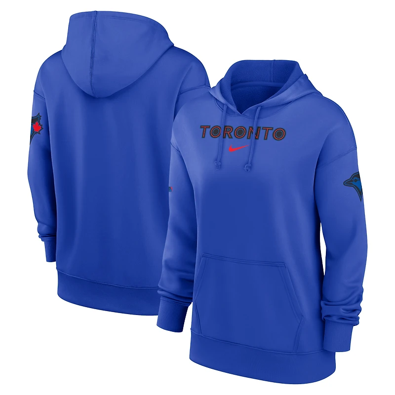 Sweat à capuche Nike Royal Toronto Blue Jays 2024 City Connect Authentic Collection Practice Performance pour femme